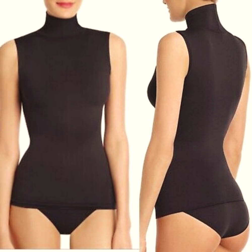 Commando Minimalist Top Sleeveless Turtleneck Black Sz M / L